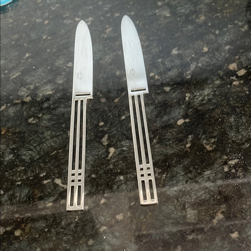 Sasaki windows 2 dinner knives Silver Flatware Vicente Wolf